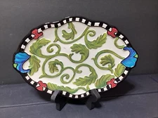 CERTIFIED INTERNATIONAL CLASSIC ROSE 10" Oval Tray/Relish Plate (CR026-112024)