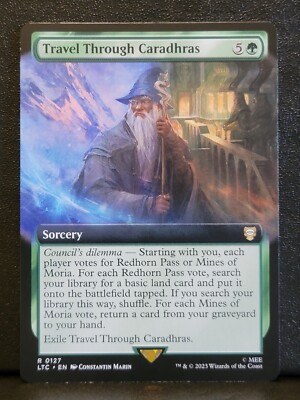 MTG LOTR Travel Through Caradhras Rare Non Foil Extended Art NM-M
