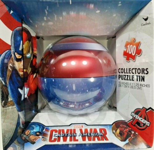 Marvel Avengers Captain America Civil War Iron Man Puzzle Collectible Tin nanaF1 - Afbeelding 1 van 5