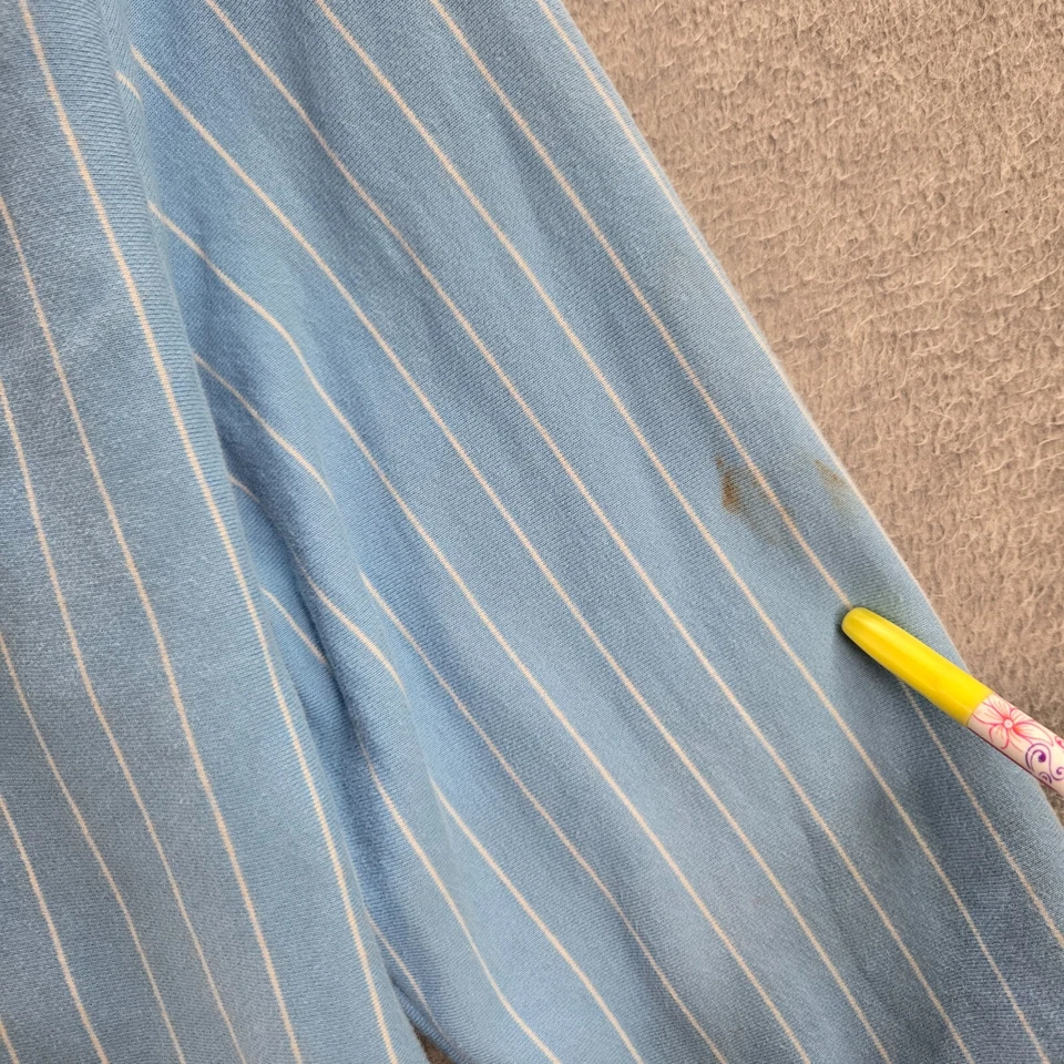 Disney Parks Women Sweatshirt Large Blue Striped Hoodie Runaway Railway READ - Image 3 of 4