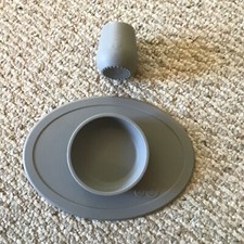 The Tiny Bowl - 100 Silicone Suction Bowl Cup Gray EZ PZ EZPZ