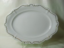 Rosenthal Pompadour weiß mit Goldrand - Platte oval ca. L 28,5 cm B 21 cm (2)