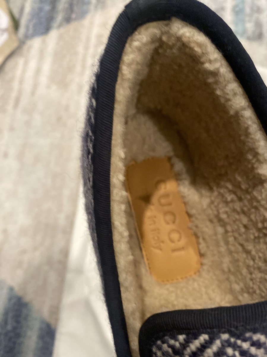 GUCCI SHOES MENS FRIA HERRINGBONE WOOL SHEARLING HORSEBIT  display picture 1