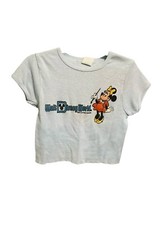 Walt Disney World Minnie Mouse Paintbrush Graphic T Shirt Vintage 70s Cropped