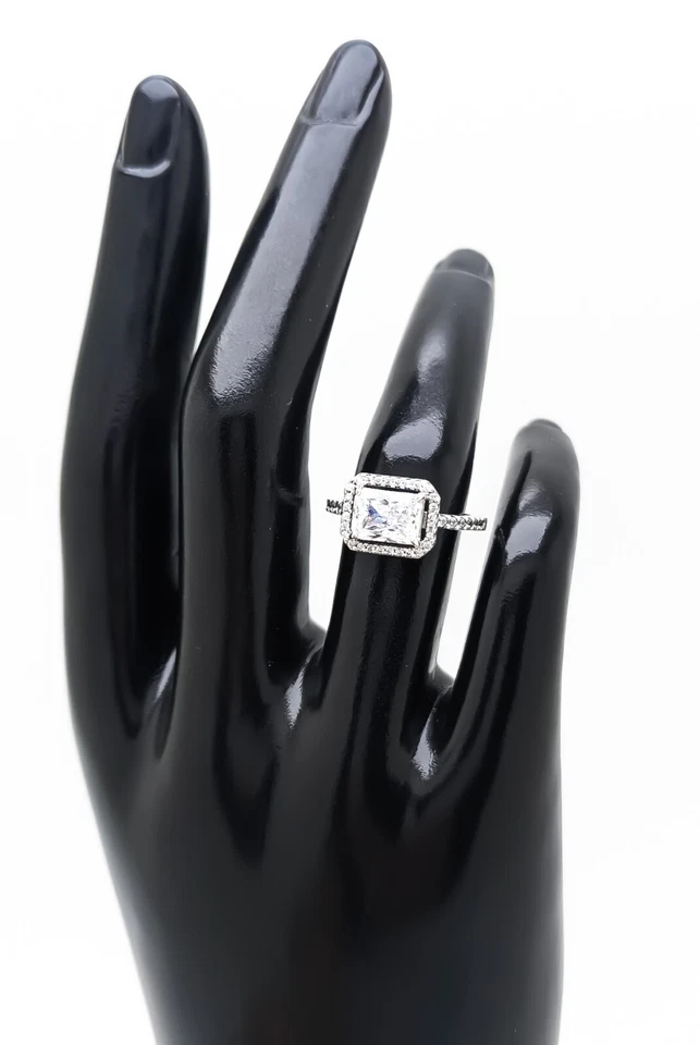 NUEVO 100% Auténtico Anillo PANDORA 925 Ale Rectangular Brillante Halo 192391C01 Foto 4 de 4