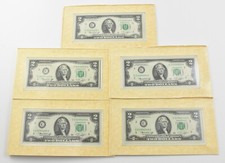 Lot (5) 1976 Unc Jefferson Coin and Currency Set FRN Bill $2 Lot Note