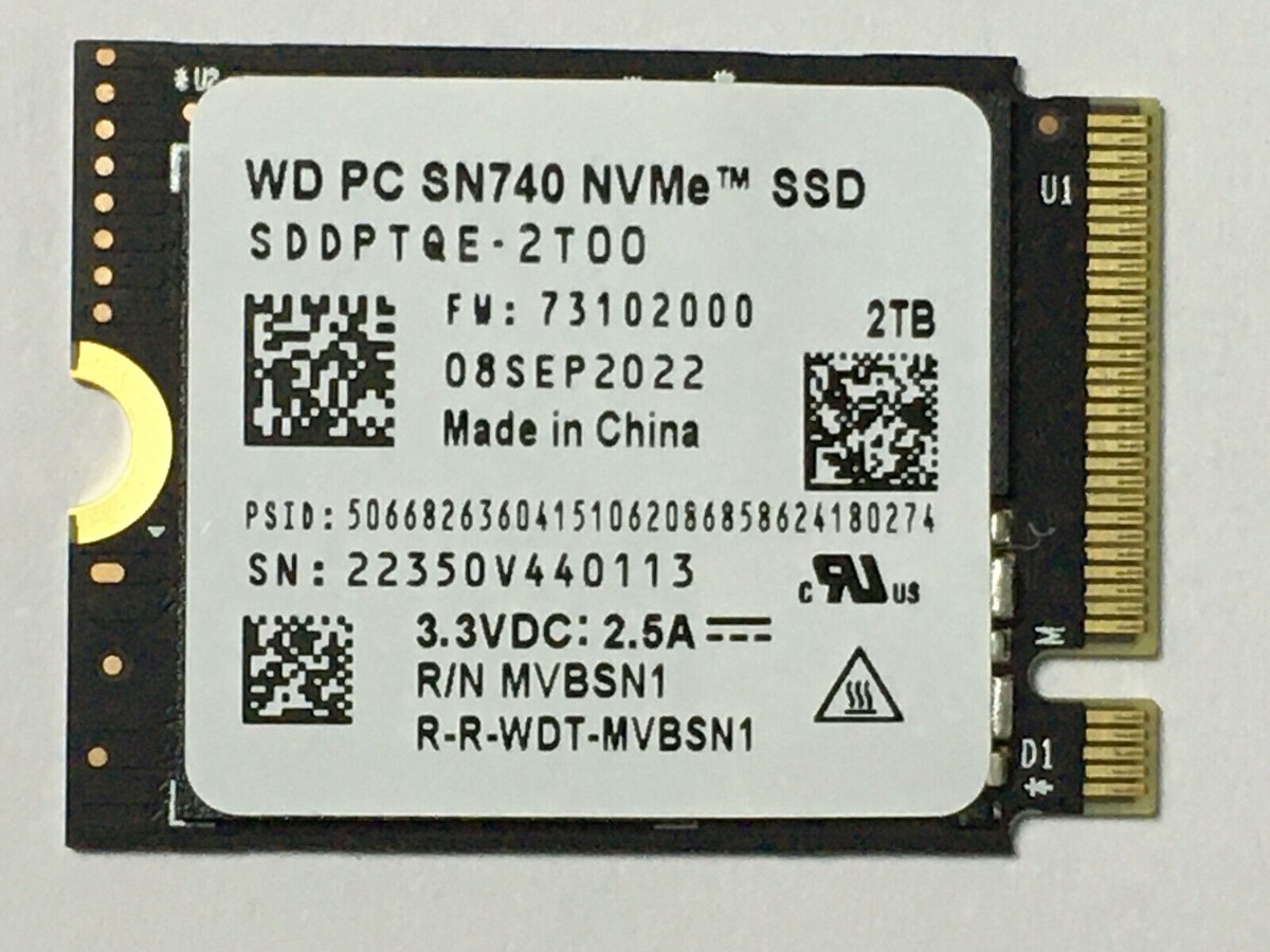 【新品】WD PC SN740 NVMe SSD M.2 2230 2TB WD PC SN740 2TB M.2 2230 SSD NVME Express PCIe 4.0×4 | eBay