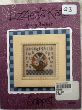 Lizzie Kate Spring Basket Snippet Cross Stitch Chart 28 Count 3.5x3.5 Mini #552