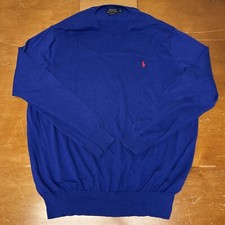 Polo Ralph Lauren Sweater Mens Extra Large Blue Pullover Pima Crew Neck