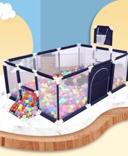 BOX BAMBINI RECINTO BIMBI PARCO GIOCHI PIEGHEVOLE SICUREZZA BLU ROSSO GRIGIO