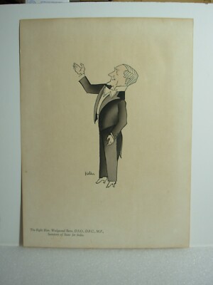 Originaldruck des rechten Hon. Wedgwood Benn, D.S.O., D.F.C., M.P., Indien