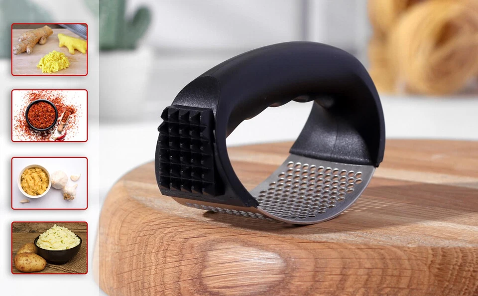 AEX Stainless Steel Garlic Press Crusher Mincer Squeezer Kitchen Manual Tool - Image 3 of 4