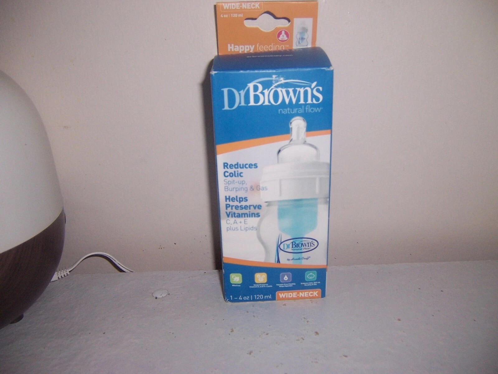 Dr browns wide neck reduces colic baby bottle 4 oz New