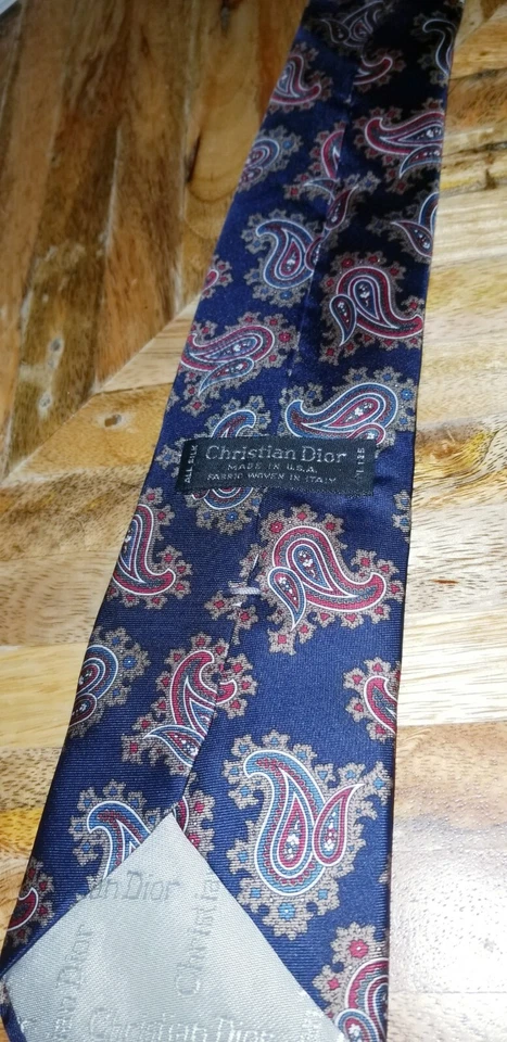 Corbata de cachemira Christian Dior para hombre 100 % seda hecha vintage en EE. UU. Foto 2 de 4