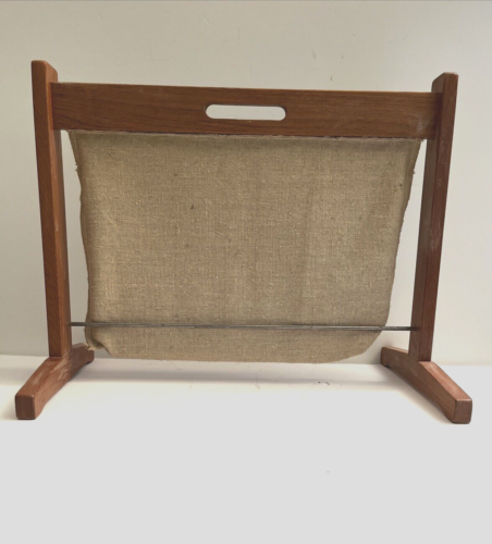 Danish Modern Brdr. Furbo Spottrup Teak & Canvas Magazine Rack made in Denmark - Picture 8 of 13