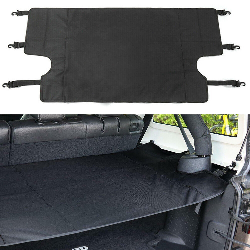 Black Security Cargo Shield Rear Trunk Cover for 2007-2018 Jeep Wrangler JK
