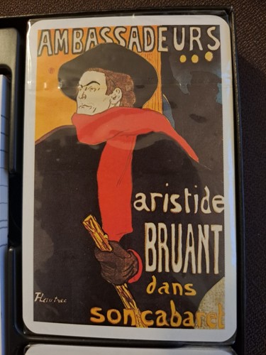 Vintage Toulouse-Lautrec Art Moulin Rouge Bridge Card Set, Scorecard & Two Decks - Picture 5 of 9