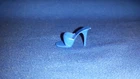 VINTAGE BARBIE ROYAL BLUE OPEN TOE SHOE ( 1 ) UNMARKED JAPAN HEEL