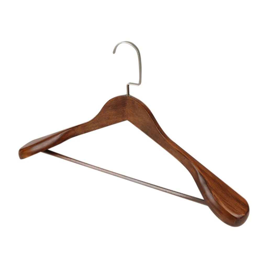 Wooden Coat Hanger Cedar Non Slip Bar Broad Shoulder Solid Wood