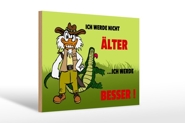 Holzschild Spruch 30X20Cm Werde Nicht äLter Werde Besser Deko Schild Wooden Sign-image