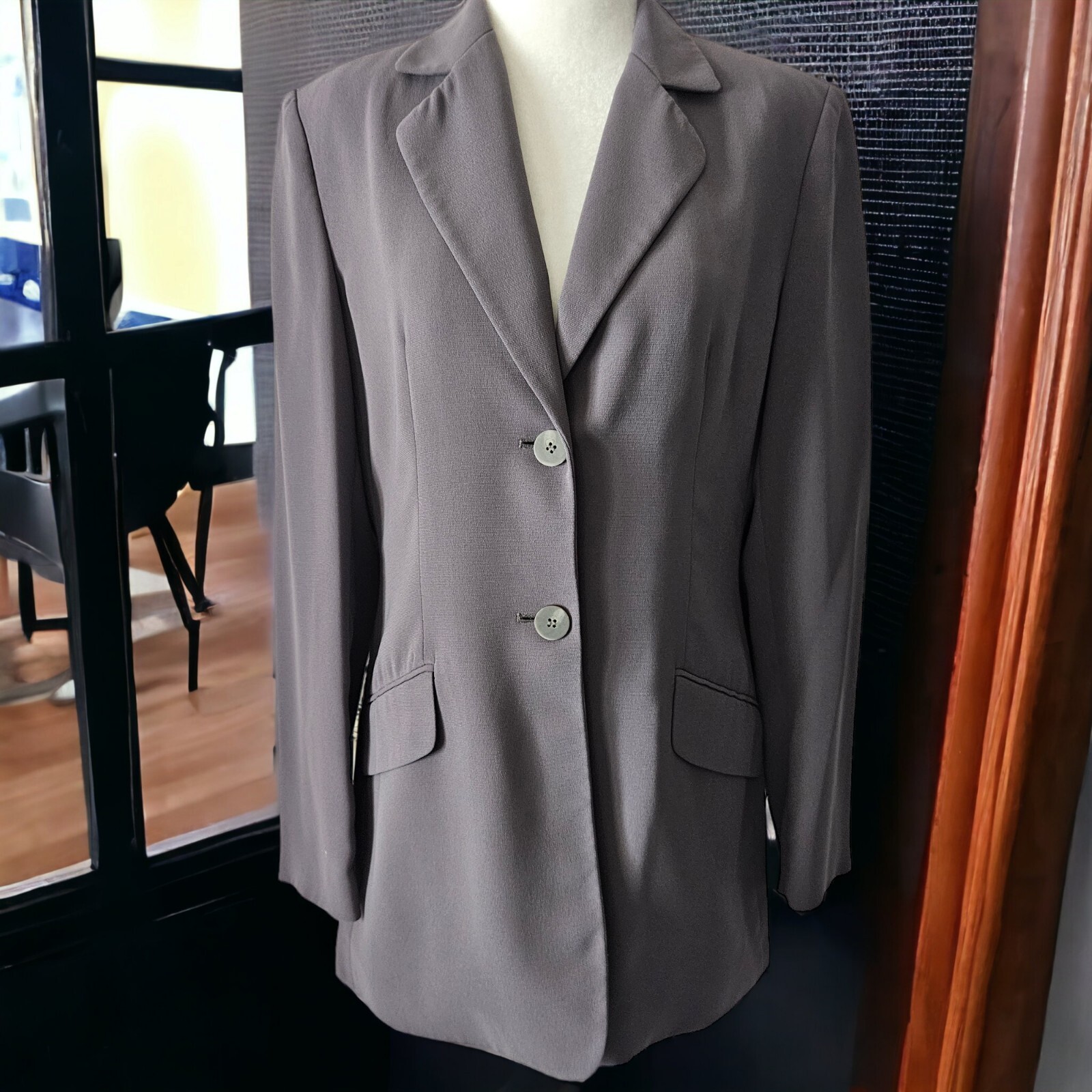 CASUAL CORNER Blazer Jacket Womens Size 6 Gray Lined Polyester Career