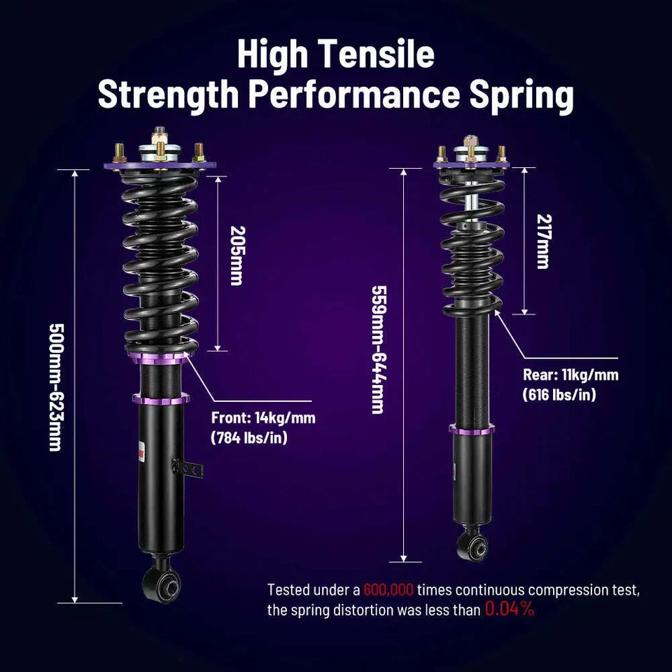 Coilovers Suspension Kit For 2014-2016 Lexus IS200t IS250 IS350 Adj Height Shock - Image 3 of 4
