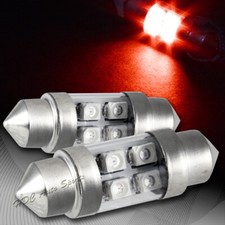 2x 31mm 4 Smd Red Led Festoon Dome Map Glove Box Trunk Replacement Light Bulb