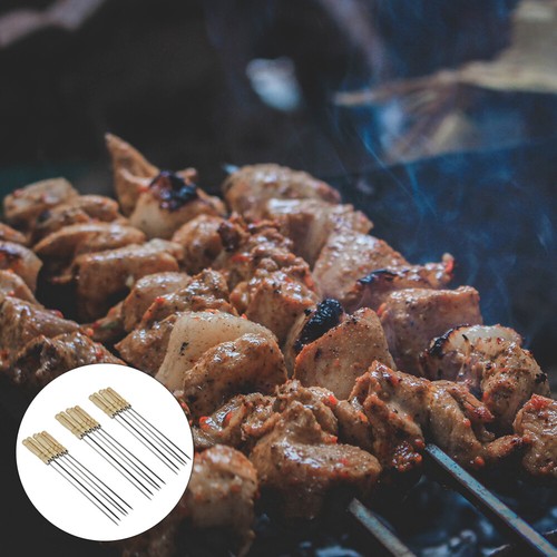 25 Pcs Large Wooden Handle Barbecue Sign Flat Skewers for Grilling - Picture 12 of 12