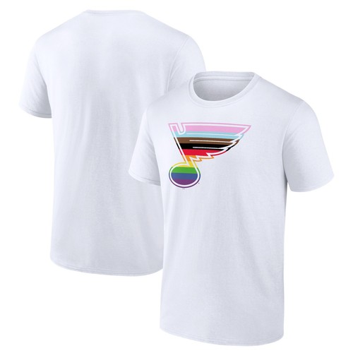 Men's White St. Louis Blues Team Pride Logo T-Shirt