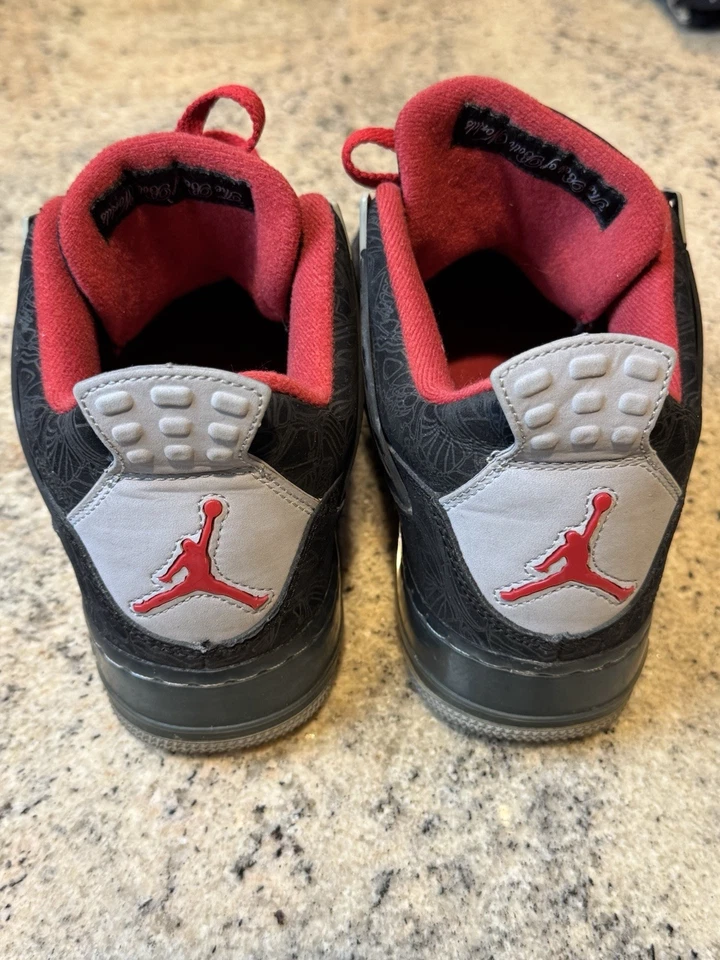 2010 NIKE AIR JORDAN FUSION AJF 4 PREMIER ЛАЗЕРНЫЙ ЧЕРНЫЙ КРОССОВКИ РАЗМЕР 8,5 - Изображение 4 из 4