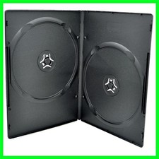7mm Slim Black Double CD/DVD Case, 5 Pieces Pack. 2 Discs Capacity per Case