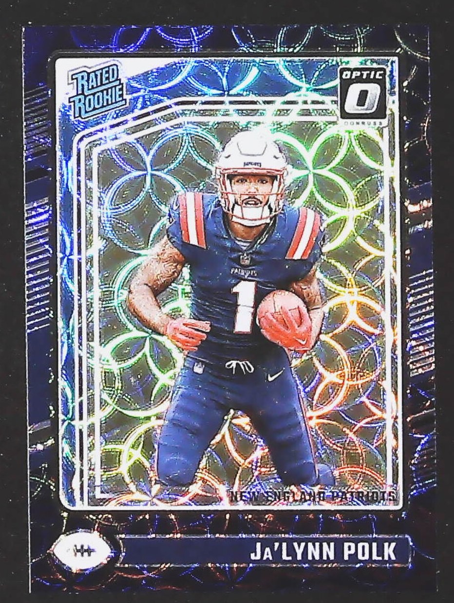 2024 Donruss Optic Ja'Lynn Polk Purple Scope #240 New England Patriots