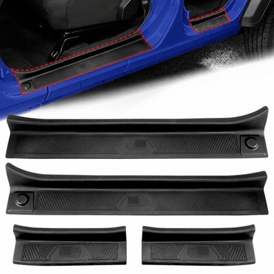 Door Sill Guards Kit Fit For 2018-2025 Jeep Wrangler JL 2020-2025 Gladiator JT