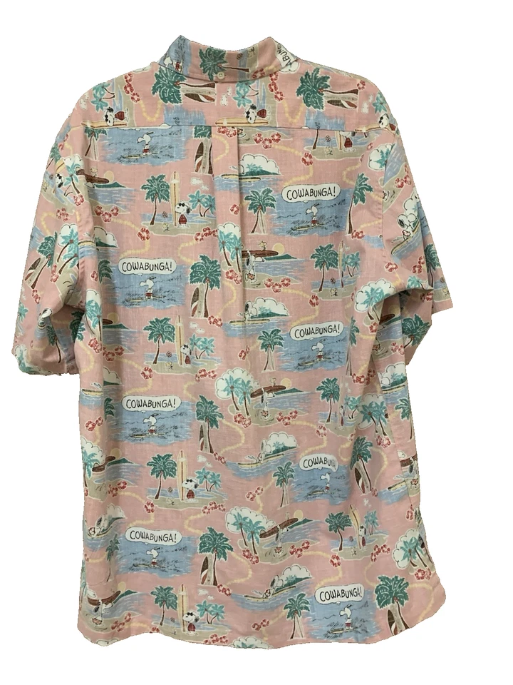 Reyn Spooner Peanuts Surfin’ Snoopy Classic Fit Popover Hawaiian Shirt L - Image 4 of 4