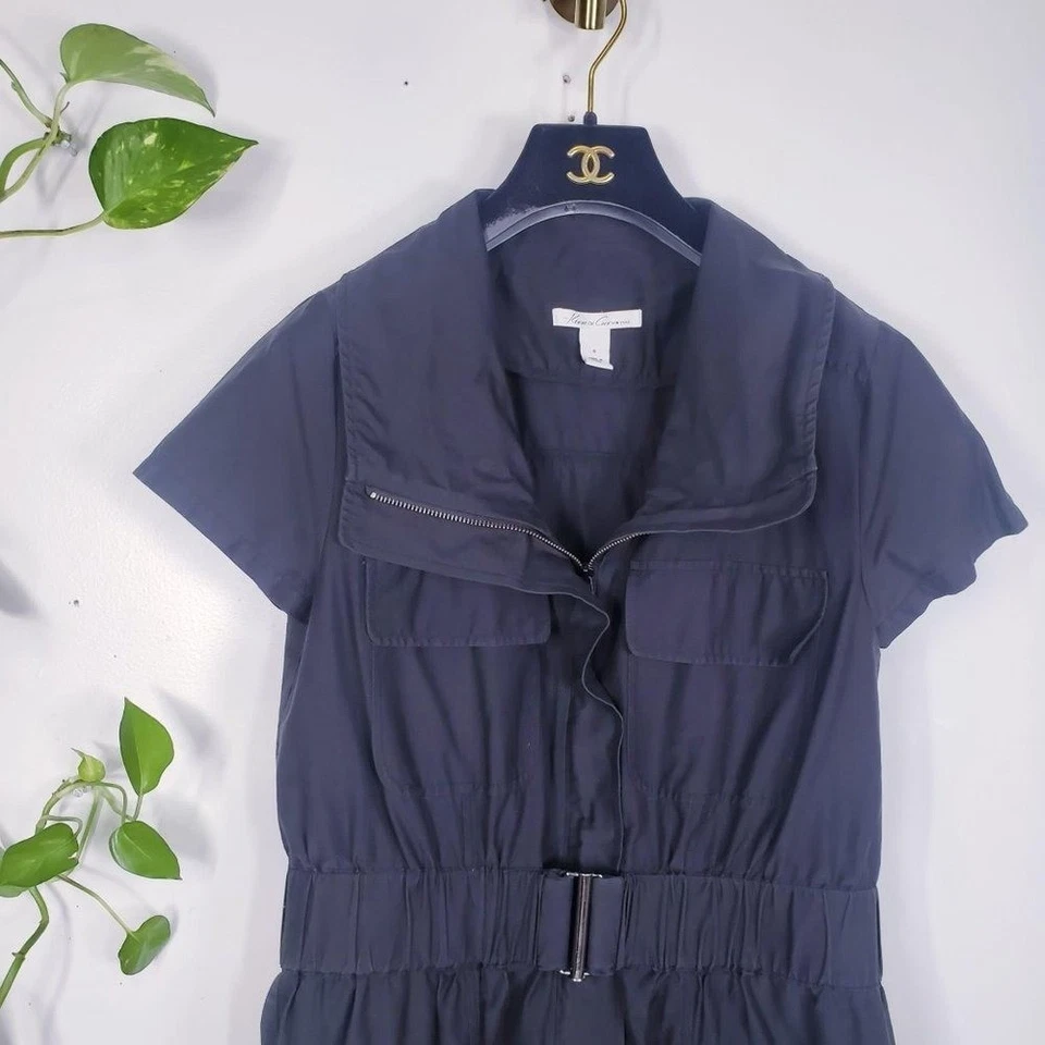 KENNETH COLE 黑色迷你衬衫连衣裙 6 小号 Safari Fit Flare 经典学院风 — 第 4/4 张图片