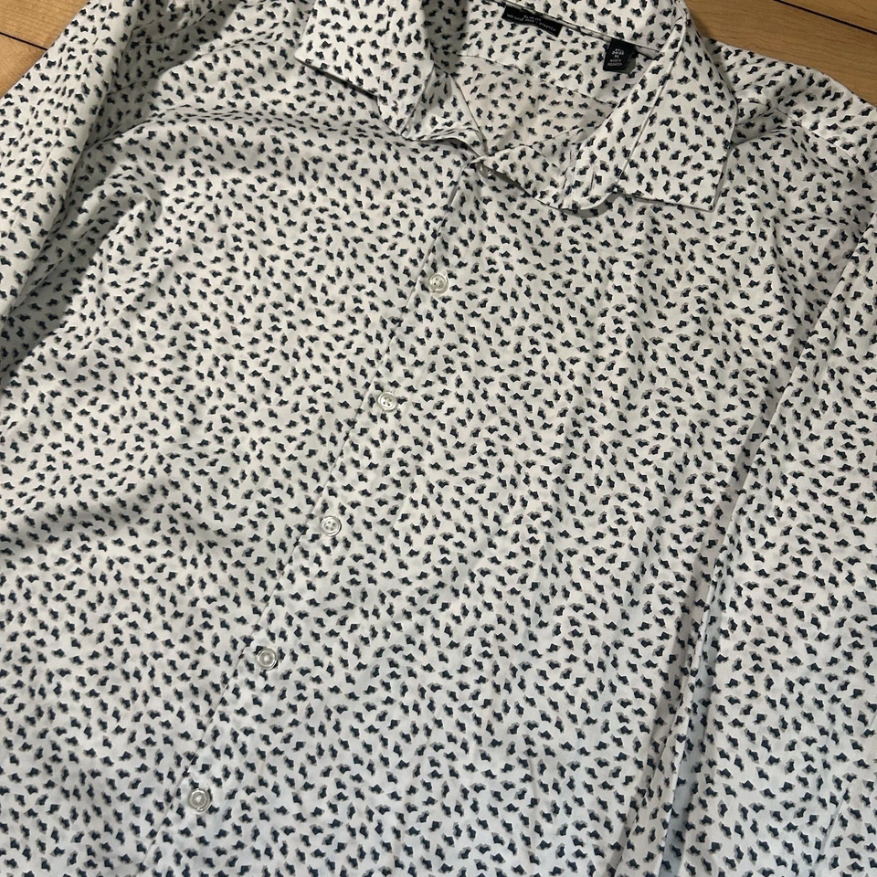 Camisa Kenneth Cole New York XL Delgada Estampada de Guepardo Manga Larga con Botones Foto 2 de 4