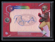 2020 Panini Elements Rookie Neon Signs Red 19 Brandon Aiyuk Rookie Auto 9/25
