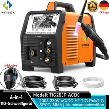 Aluminium AC DC WIG Schwei&szlig;maschine 200A 220V HF Pulse SPOT inkl. Schwei&szlig;helm DE