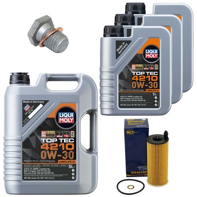 Motoröl Filter Set Top Tec 4210 0W-30 8 Liter + Schraube für BMW 5er 7er 740d 