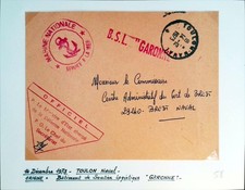 SOUTIEN GARONNE  FRANCE CACHET NAVAL OBLITERATION POSTE ENVELOPPE 58