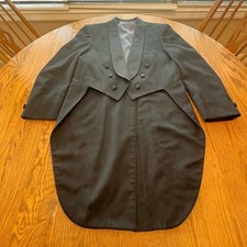 Christian Dior Black Tuxedo Cut Away Coat Jacket Tails Formal Wear Men s 39S