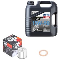 K&N ÖLfilter Set LM 15W-50 Street 4L FüR Yamaha XVS 1300 A Midnight St. VP26, 15