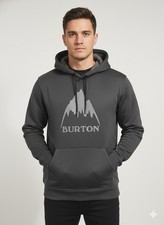 Burton Oak Pullover Hoodies Tech performance Gray Mountain Large Mens