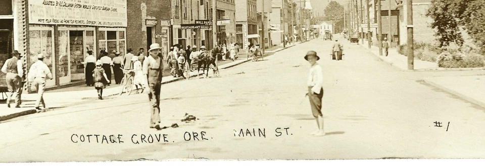 1917 RPPC Cottage Grove OR Lane County Oregon Main St Street Scene Postcard - Image 4 of 4