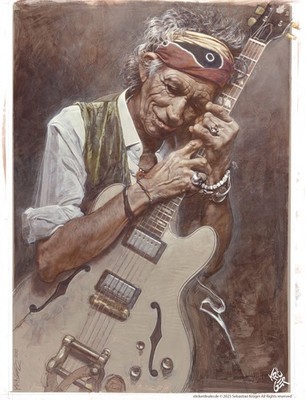 Aufkleber Sticker Keith Richards ''Mojo Man'' Art by Krüger ca. 13x10 cm