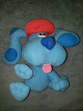 Vintage 1998 Blues Clues 10" Plush Dog with Red Hat Stuffed Animal Toy