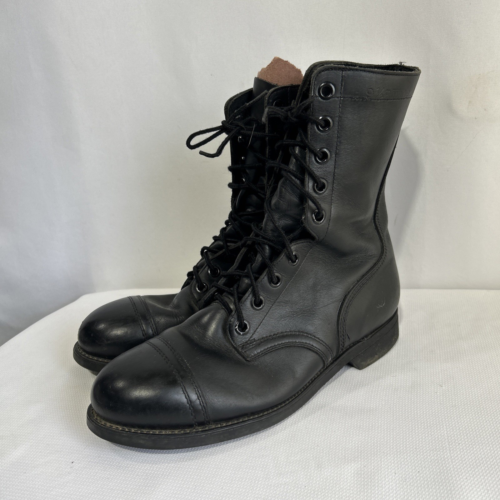BILTRITE ANSI Z41.1-1983/75 Black Leather Combat Boots Steel Toe 9 1/2 VNTG BOOT