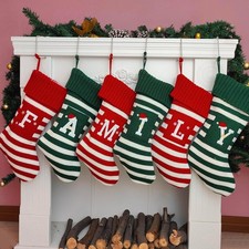  Christmas Stocking Knit Initial Personalized, Embroidered Letter 