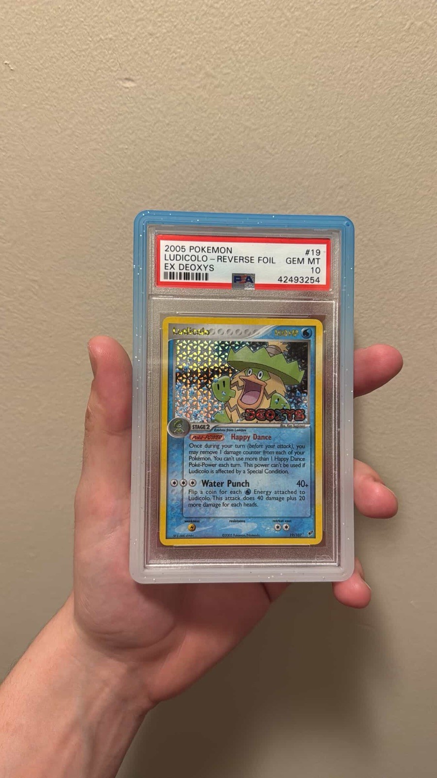 2005 POKEMON EX DEOXYS LUDICOLO  # 19 REVERSE HOLO PSA 10