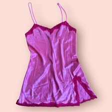 Y2K Victoria's Secret Babydoll Slip Dress Satin Chemise Size XS Coquette Pink